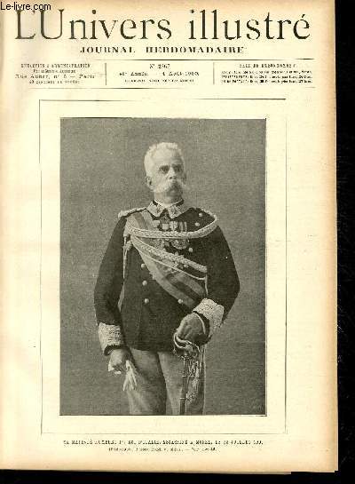 L'UNIVERS ILLUSTRE - QUARANTE TROISIEME ANNEE N 2367 Sa majest Humbert Ier, roi d'Italie, assassin  Monza, le 29 Juillet 1900