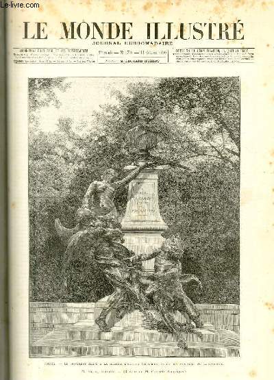 LE MONDE ILLUSTRE N1750 - Paris - Le monument lev  la mmoire d'Eugne Delacroix, alle des Platanes, au Luxembourg.