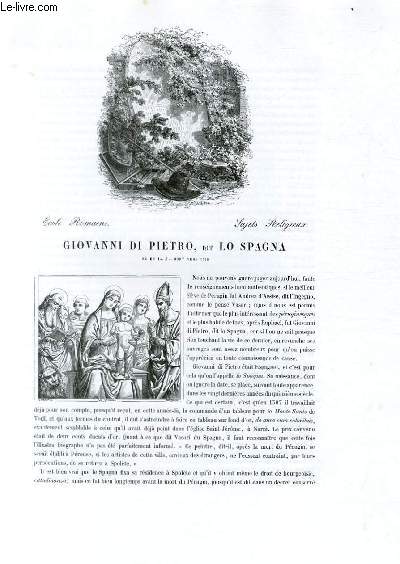Biographie de Giovanni di Pietro, dit Lo Spagna (n en 14..- mort vers 1530) ; Ecole Romaine ; Sujets Religieux ; Extrait du Tome 1 de l'Histoire des peintres de toutes les coles.