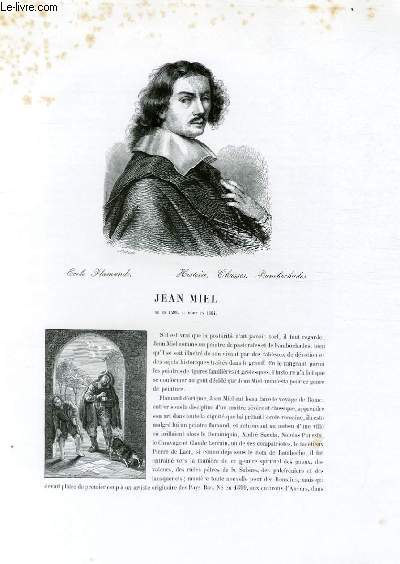 Biographie de Jean Miel (155-1664) ; Ecole Flamande ; Histoire, Chasses, Bambochades ; Extrait du Tome 7 de l'Histoire des peintres de toutes les coles.