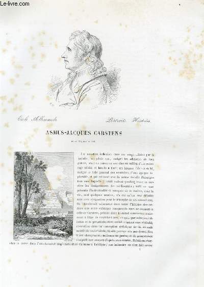 Biographie d'Asmus-Jacques Carstens (1754-1798) ; Ecole Allemande ; Portraits, Histoire ; Extrait du Tome 8 de l'Histoire des peintres de toutes les coles.
