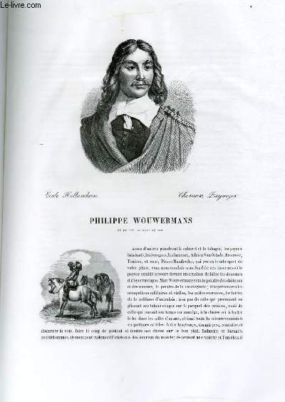 Biographie de Philippe Wouwermans (1620-1668) ; Ecole Hollandaise ; Chevaux, Paysages ; Extrait du Tome 9 de l'Histoire des peintres de toutes les coles.