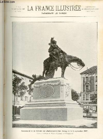 LA FRANCE ILLUSTREE N 1713 Monument de la dfense de Chalon-sur-Sane, inaugur le 8 septembre 1907.