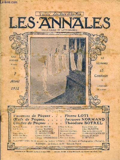 LES ANNALES POLITIQUES ET LITTERAIRES N 1502 Oeufs de Pques, par Jacques Normand.