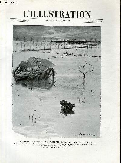 L'ILLUSTRATION JOURNAL UNIVERSEL N 3743 - Le champ de bataille des Flandres, entre Nieuport et Dixmude par L.Sabattier.