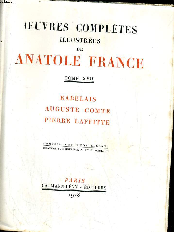Rabelais. Auguste Comte. Pierre Lafitte