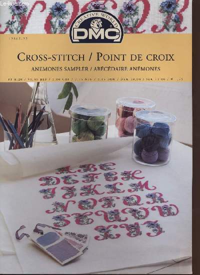 CROSS-STITCH / POINT DE CROIX anemones sampler / abcdaire anmones