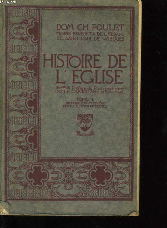 HISTOIRE DE L' EGLISE. TOME 1.