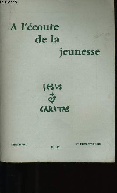 A L'ECOUTE DE LA JEUNESSE N 193.