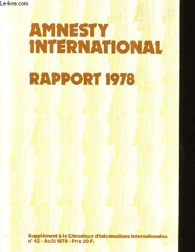 AMNESTY INTERNATIONAL. RAPPORT DE 1978