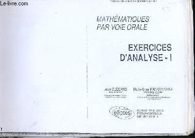 MATHEMATIQUES PAR VOIE ORALE. EXERCICE D'ANALYSE - 1.