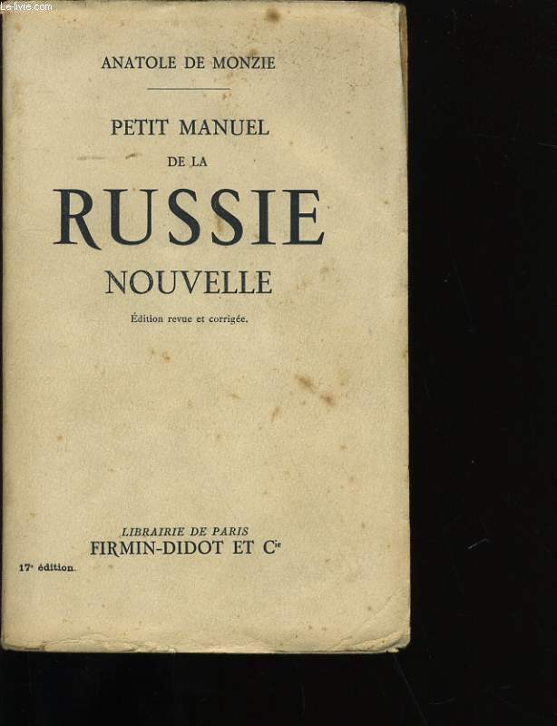PETIT MANUEL DE LA RUSSIE NOUVELLE.