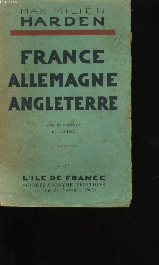 FRANCE, ALLEMAGNE, ANGLETERRE.
