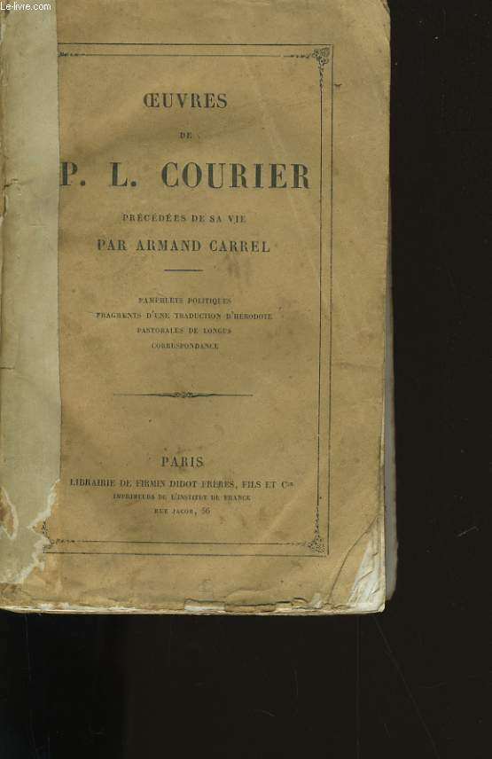 OEUVRES DE P.L. COURIER.