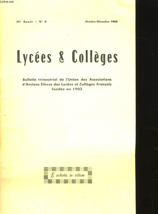 LYCEES ET COLLEGES - 15EME ANNEES - N4