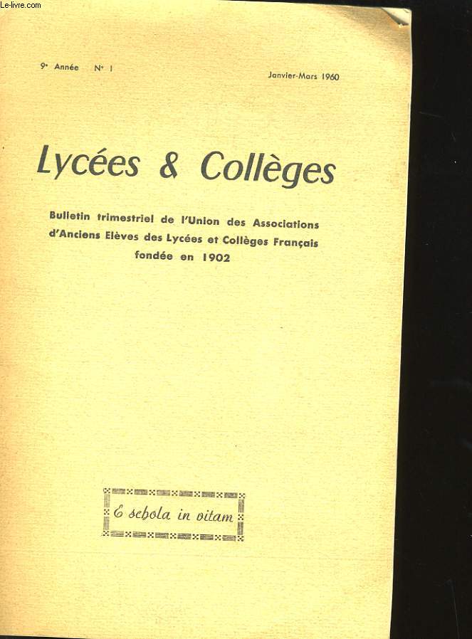 LYCEES ET COLLEGES -9 EME ANNEE - N 1