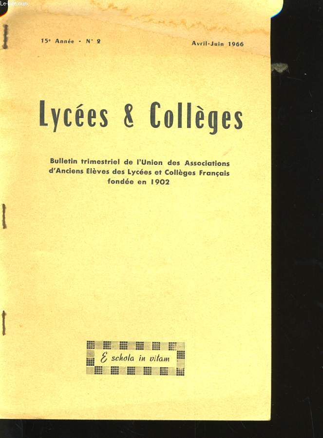 LYCEES ET COLLEGES - 15EME ANNEE - N 2