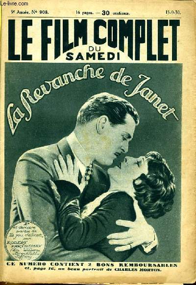 LE FILM COMPLET DU SAMEDI N 908 - 9EME ANNEE - LA REVANCHE DE JANET