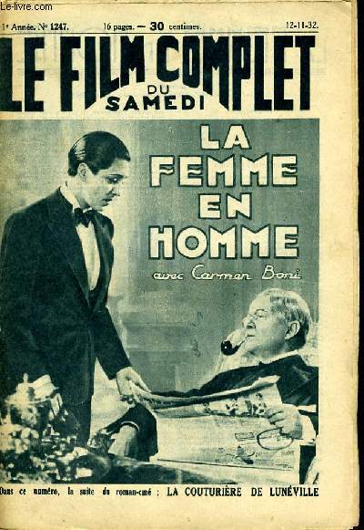 LE FILM COMPLET DU SAMEDI N 1247 - 11E ANNEE - LA FEMMES EN HOMME