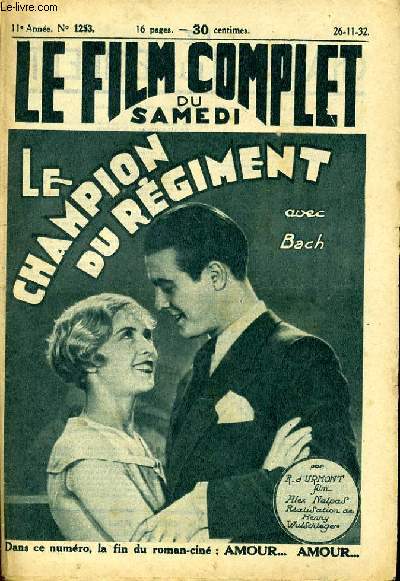 LE FILM COMPLET DU SAMEDI N 1253 - 11E ANNEE - LA CHAMPION DU REGIMENT