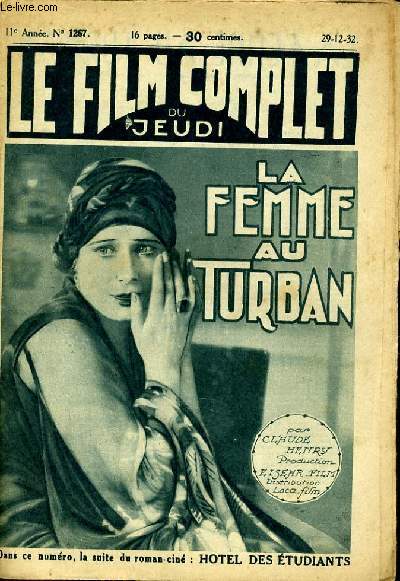 LE FILM COMPLET DU JEUDI N 1267 - 11E ANNEE - LA FEMME AU TURBAN