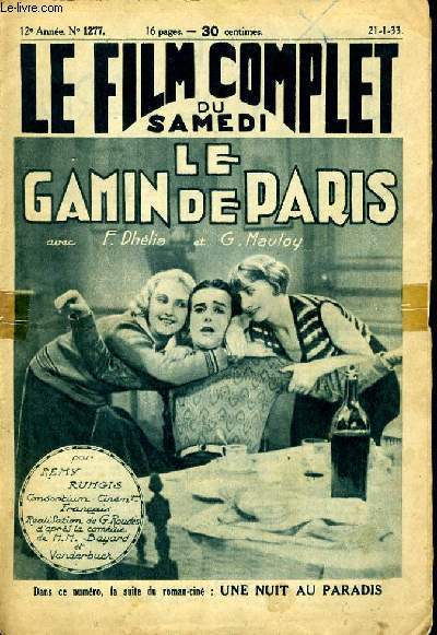 LE FILM COMPLET DU SAMEDI N 1277 - 12E ANNEE - LA GAMIN DE PARIS