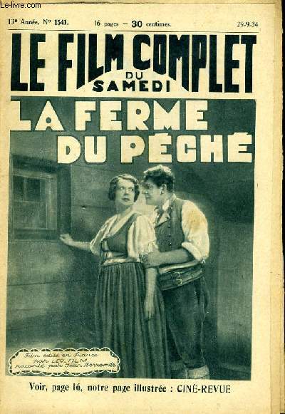 LE FILM COMPLET DU SAMEDI N 1541 - 13E ANNEE - LA FERME DU PECHE