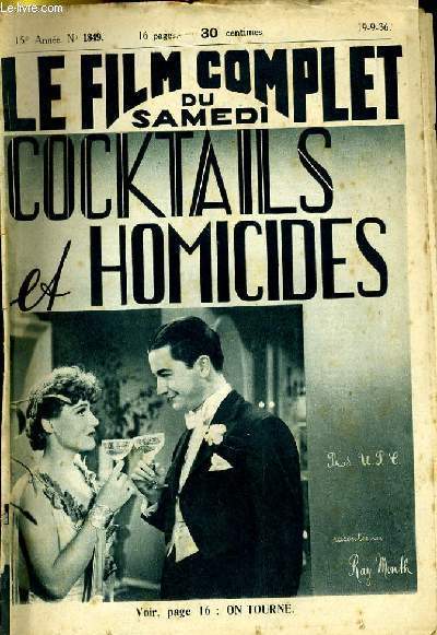 LE FILM COMPLET DU SAMEDI N 1849 - 15E ANNEE - COCKTAILS ET HOMICIDES