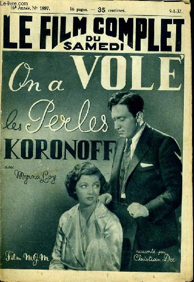 LE FILM COMPLET DU SAMEDI N 1897 - 16E ANNEE - ON A VOLE LES PERLES KORONOFF