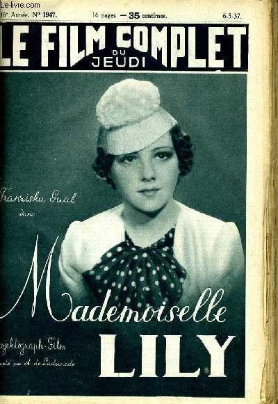 LE FILM COMPLET DU JEUDI N 1947 - 16E ANNEE - MADEMOISELLE LILY