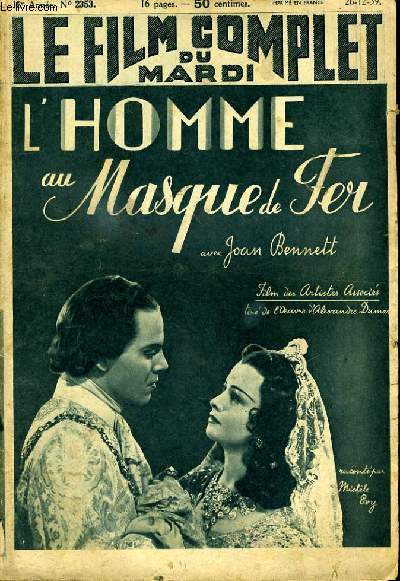 LE FILM COMPLET DU MARDI N 2353 - 18E ANNEE - L'HOMME AU MASQUE DE FER