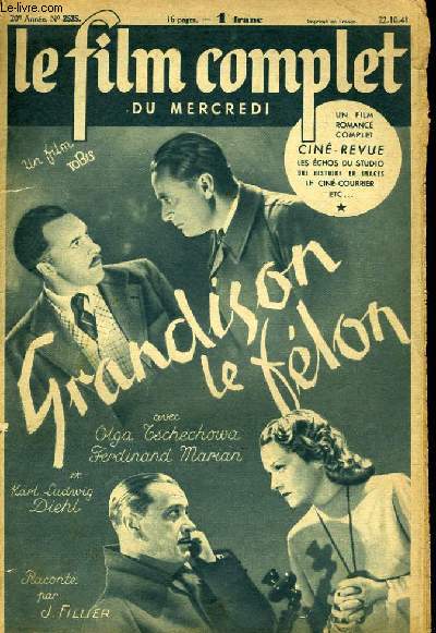 LE FILM COMPLET DU MERCREDI N 2535- 20E ANNEE - GRANDISON LE FELON