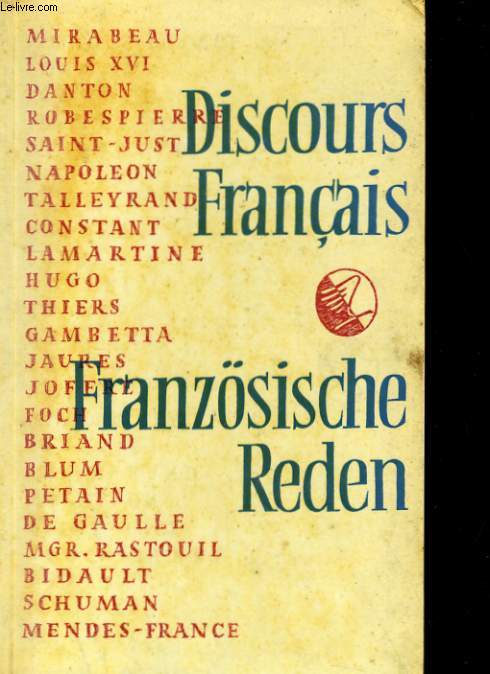 DISCOURS FRANCAIS DE 1789 A NOS JOURS