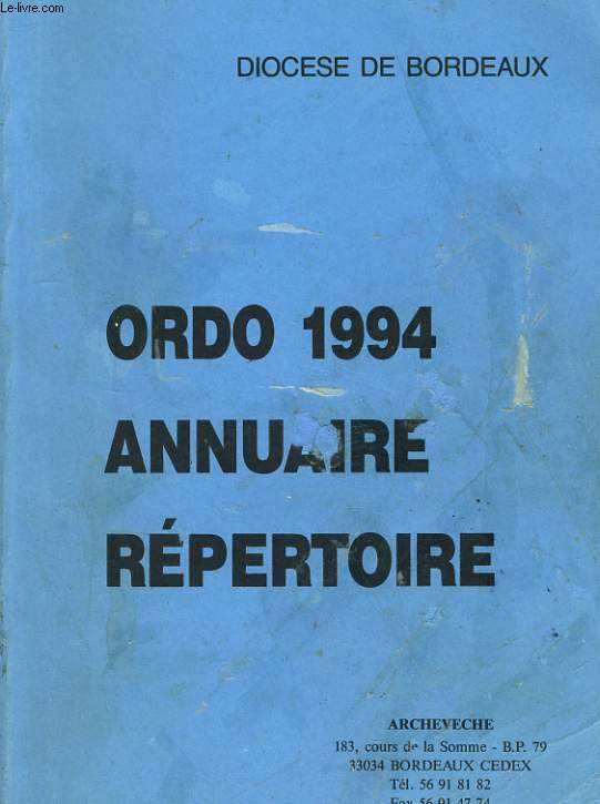 ORDO 1994 - ANNUAIRE REPERTOIRE