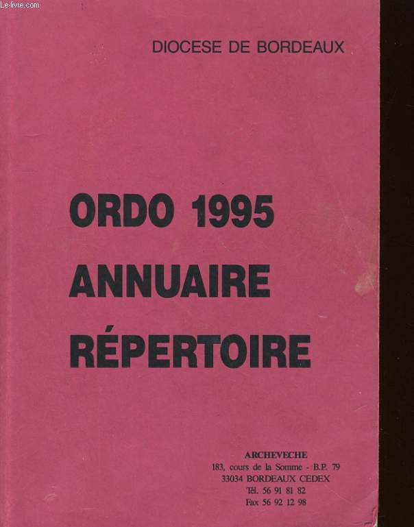 ORDO 2005 - ANNUAIRE REPERTOIRE