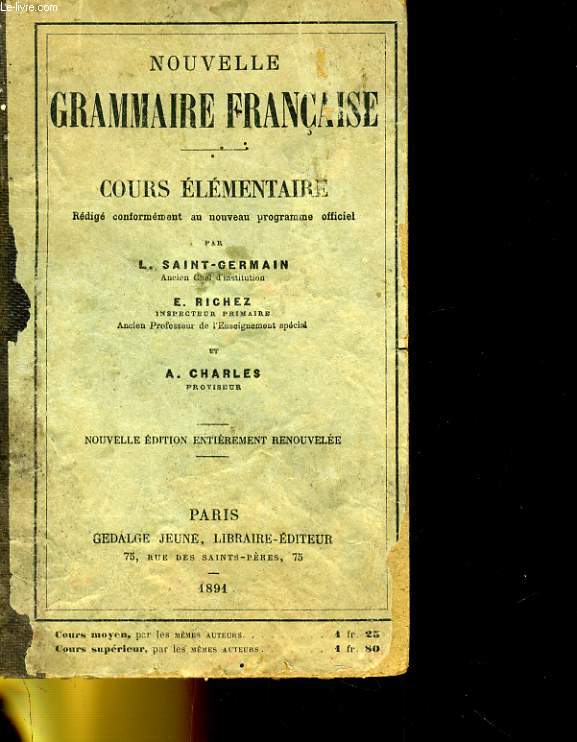 NOUVELLE GRAMMAIRE FRANAISE - CROUS ELEMENTAIRE