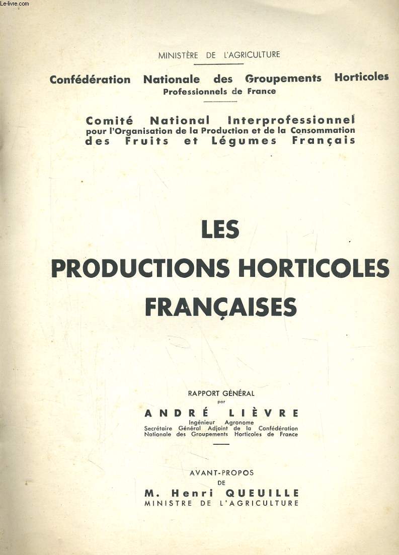 LES PRODUCTIONS HORTICOLES FRANCAISES