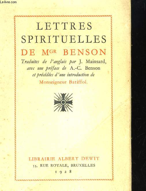 LETTRES SPIRITUELLES DE Mgr BENSON