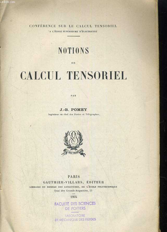 NOTIONS DE CALCUL TENSORIEL