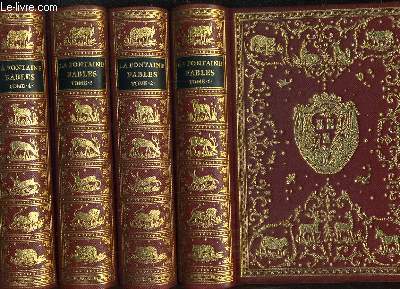 LES FABLES DE LA FONTAINE EN 4 TOMES AVEC LES FIGURES D'OUDRY PARUES DANS L'EDITION DESAINT ET SAILLANT DE 1755 - TOME 1.2.3.4.