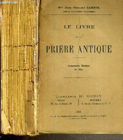 LE LIVRE DE LA PRIERE ANTIQUE- 5me EDITION.