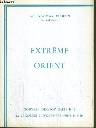 CATALOGUE DE VENTE AUX ENCHERES - NOUVEAU DROUOT - EXTREME-ORIENT - SALLE 3 - 21 NOVEMBRE 1980.