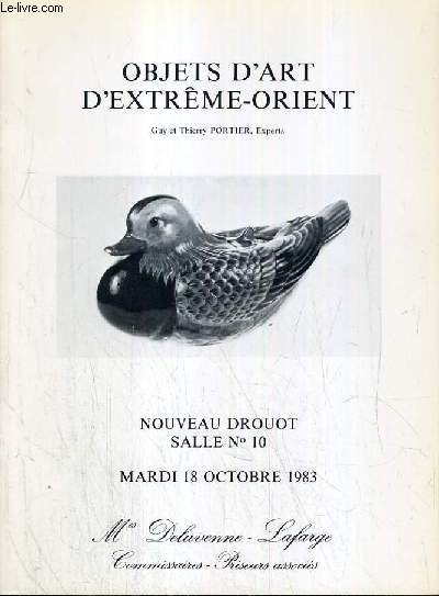 CATALOGUE DE VENTE AUX ENCHERES - NOUVEAU DROUOT - OBJETS D'ART D'EXTREME-ORIENT - CERAMIQUE DE LA COREE - SALLE 10 - 18 OCTOBRE 1983.