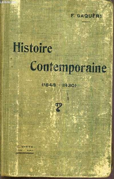 NOUVEAU PRECIS HISTOIRE CONTEMPORAINE (1848-1930) / COLLECTION PHILOSOPHIE-MATHEMATIQUE