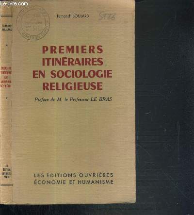PREMIERS ITINERAIRES EN SOCIOLOGIE RELIGIEUSE / COLLECTION DE SOCIOLOGIE RELIGIEUSE