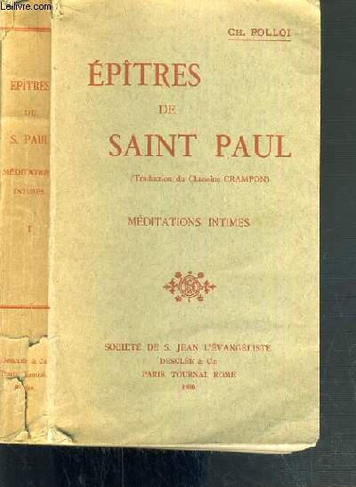 EPITRES DE SAINT PAUL - N576 - MEDITATIONS INTIMES