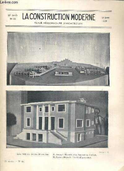 LA CONSTRUCTION MODERNE - 45e VOLUME (1929-1930) - FASCICULE N45 - VILLA 