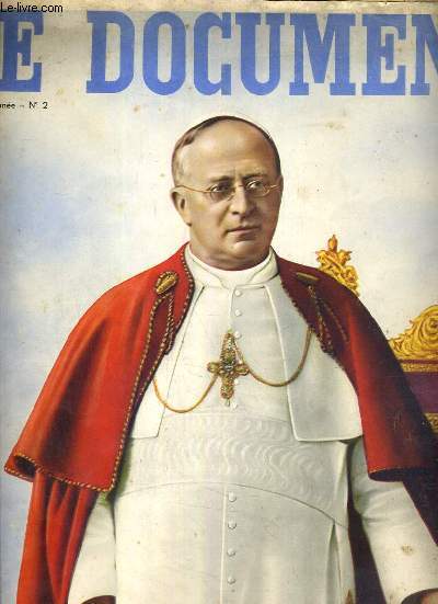 LE DOCUMENT - N2 - JANVIER 1933 - LE PAPE DANS LE MONDE CONTEMPORAIN PAR JOSEPH AGEORGES