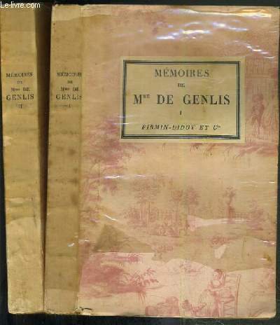 MEMOIRES DES Mme DE GENLIS PREDEDES D'UNE PREFACE PAR J. LUCAS-DUBRETON - 2 TOMES - 1 + 2