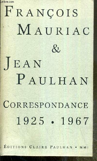 CORRESPONDANCE 1925-1967